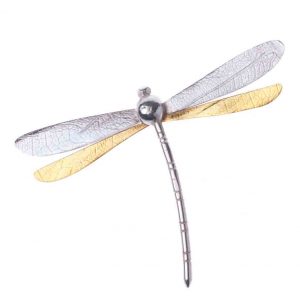 Dragonfly - Stor berlock guld/silver